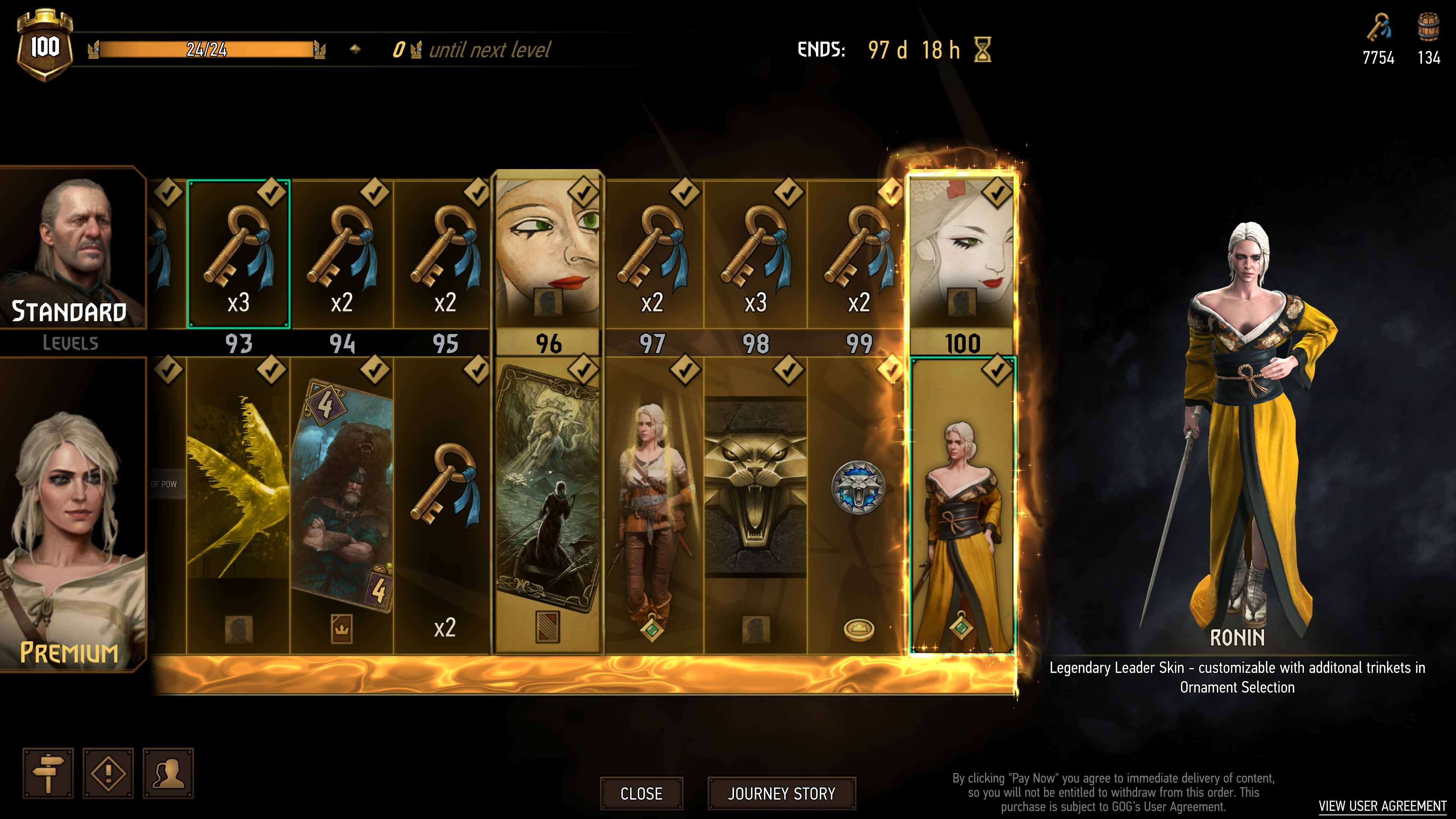 gwent online rewards